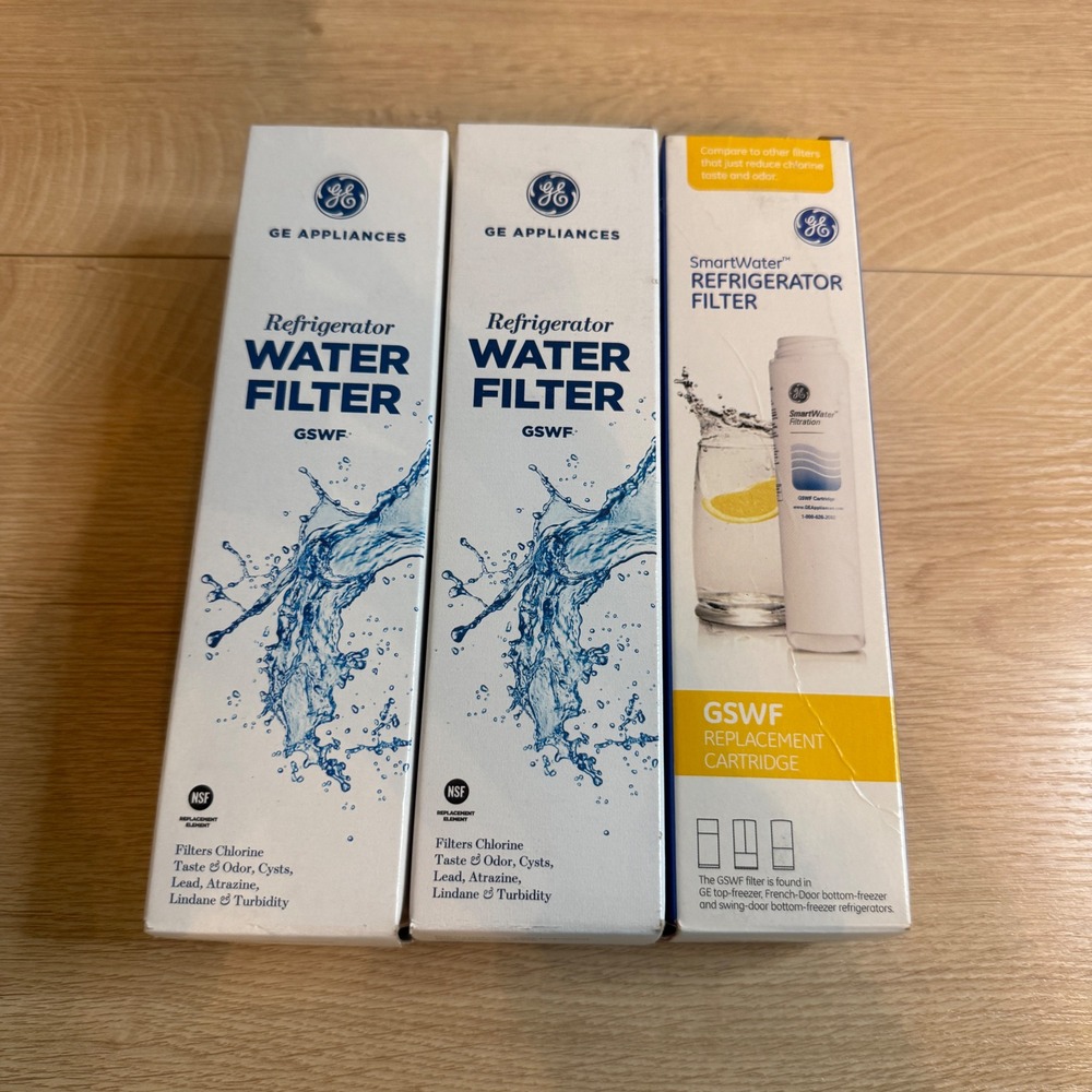 GE GSWF Refrigerator Water Filter SmartWater Replacement Cartridge 3 Pack Lot